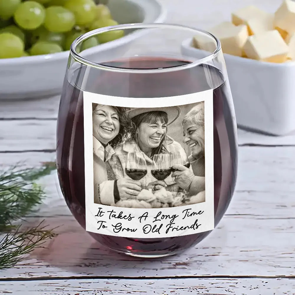 Custom Photo Stemless Wine Glass for Friends - Fun Gift for Any Occasion Cup MagicInPrints