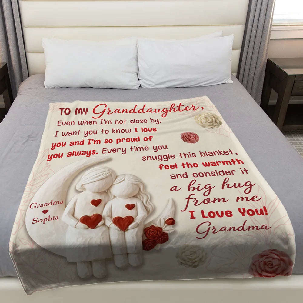 Personalized Granddaughter Blanket - Heartfelt Message from Grandma - Sentimental Gift for Love and Warmth Blanket MagicInPrints