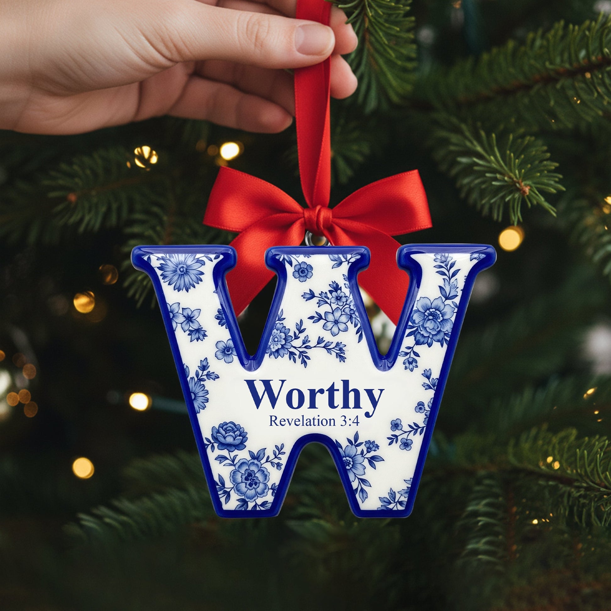 Scripture Initial Christmas Ornament - Personalized Gifts For Christian Ornament MagicInPrints