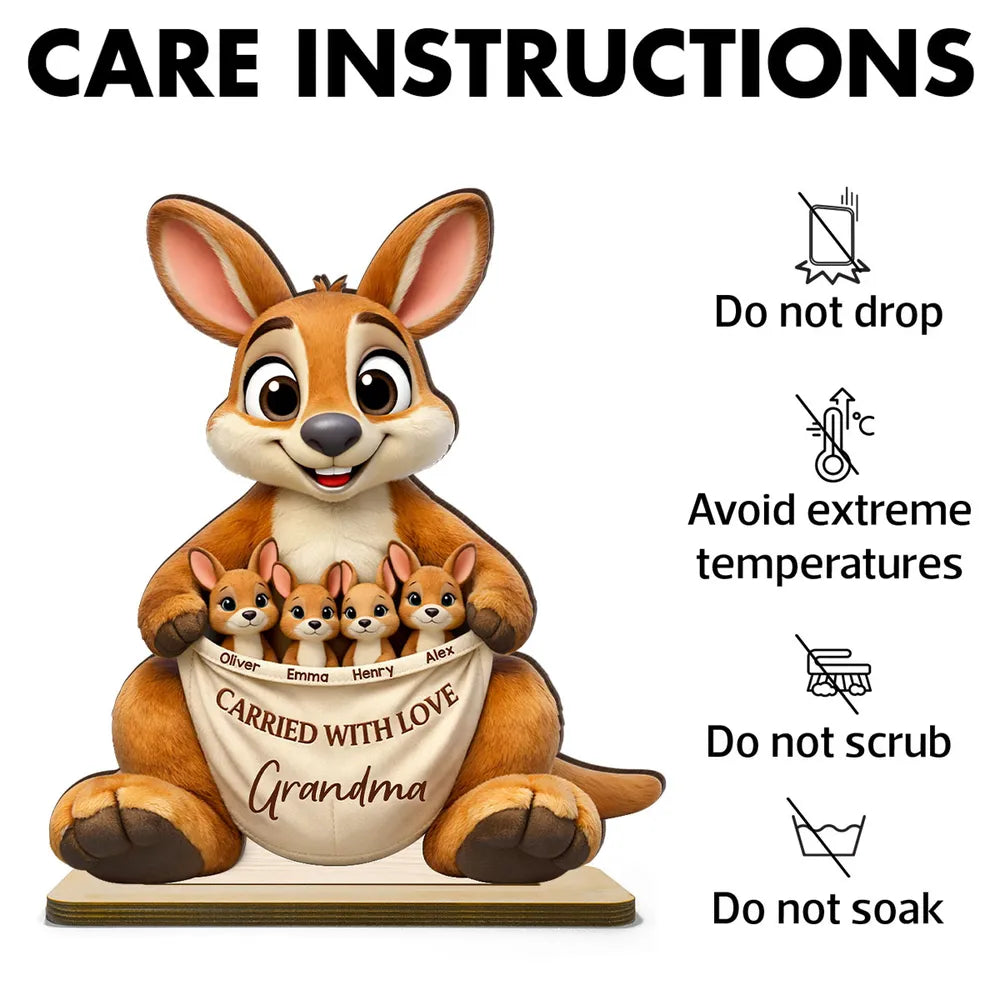 Personalized Kangaroo Family Figurine for Grandma - Sentimental Gift Plaque MagicInPrints