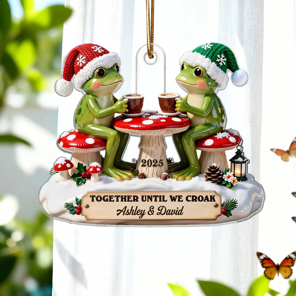 Custom Frog Couple Christmas Ornament - Personalized Holiday Gift for Couples Ornament MagicInPrints