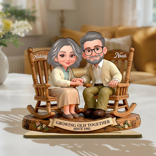 Personalized Couple Figurine for Seniors - Custom Anniversary Gift Plaque MagicInPrints