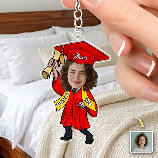 Custom Graduation Photo Keychain for Graduates - Class of 2026 Keepsake Keychain MagicInPrints