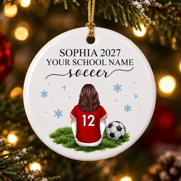 Personalized Soccer Player Ornament Gift for Athletes