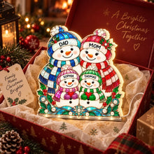 Load image into Gallery viewer, Personalized Snowman Family Acrylic Light Box Gift for Grandparents
