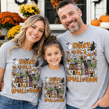 Load image into Gallery viewer, Personalized Halloween Tee Custom Small Town Scene Gift

