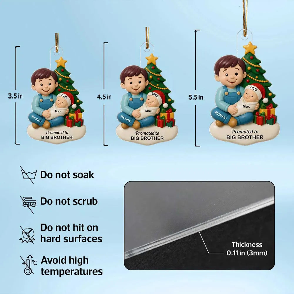 Personalized Acrylic Ornament Big Sister Brother New Baby Gift