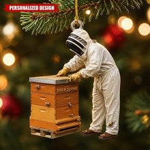 Load image into Gallery viewer, Personalized Acrylic Bee Keeper Ornament Custom Gift for Bee Lovers Christmas
