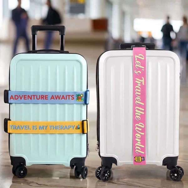 Personalized Luggage Strap Adventure Awaits Custom Gift for Travelers