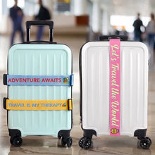 Load image into Gallery viewer, Personalized Luggage Strap Adventure Awaits Custom Gift for Travelers
