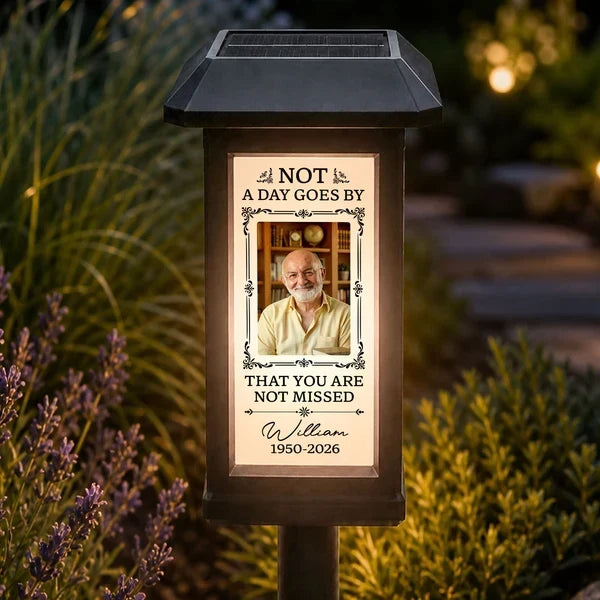 Personalized Solar Garden Stake Light Custom Photo Memorial Gift for Family