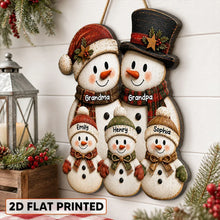 Load image into Gallery viewer, Personalized Wooden Sign Snowman Family Gift for Grandma &amp; Grandpa
