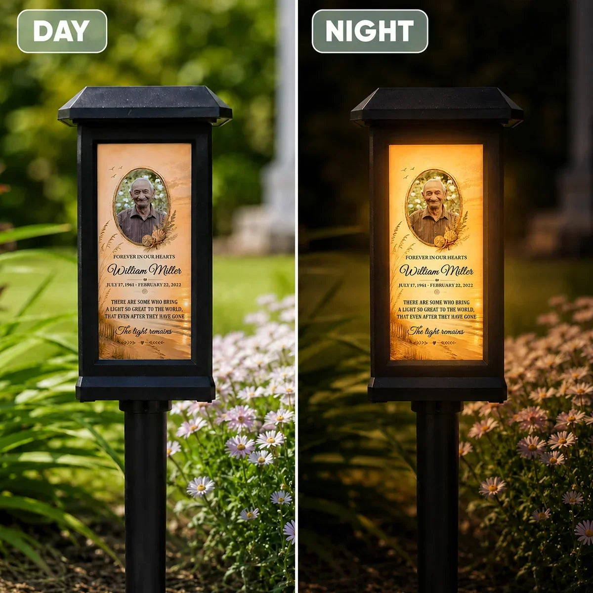 Personalized Solar Garden Stake Light Customized Remembrance Gift Family