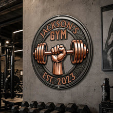 Load image into Gallery viewer, Personalized Shaped Metal Gym Sign for Fitness Lovers Gift
