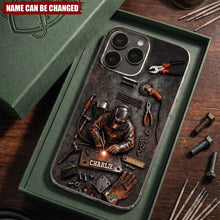 Load image into Gallery viewer, Personalized Clear TPU Phone Case Custom Welder Design Gift for Him
