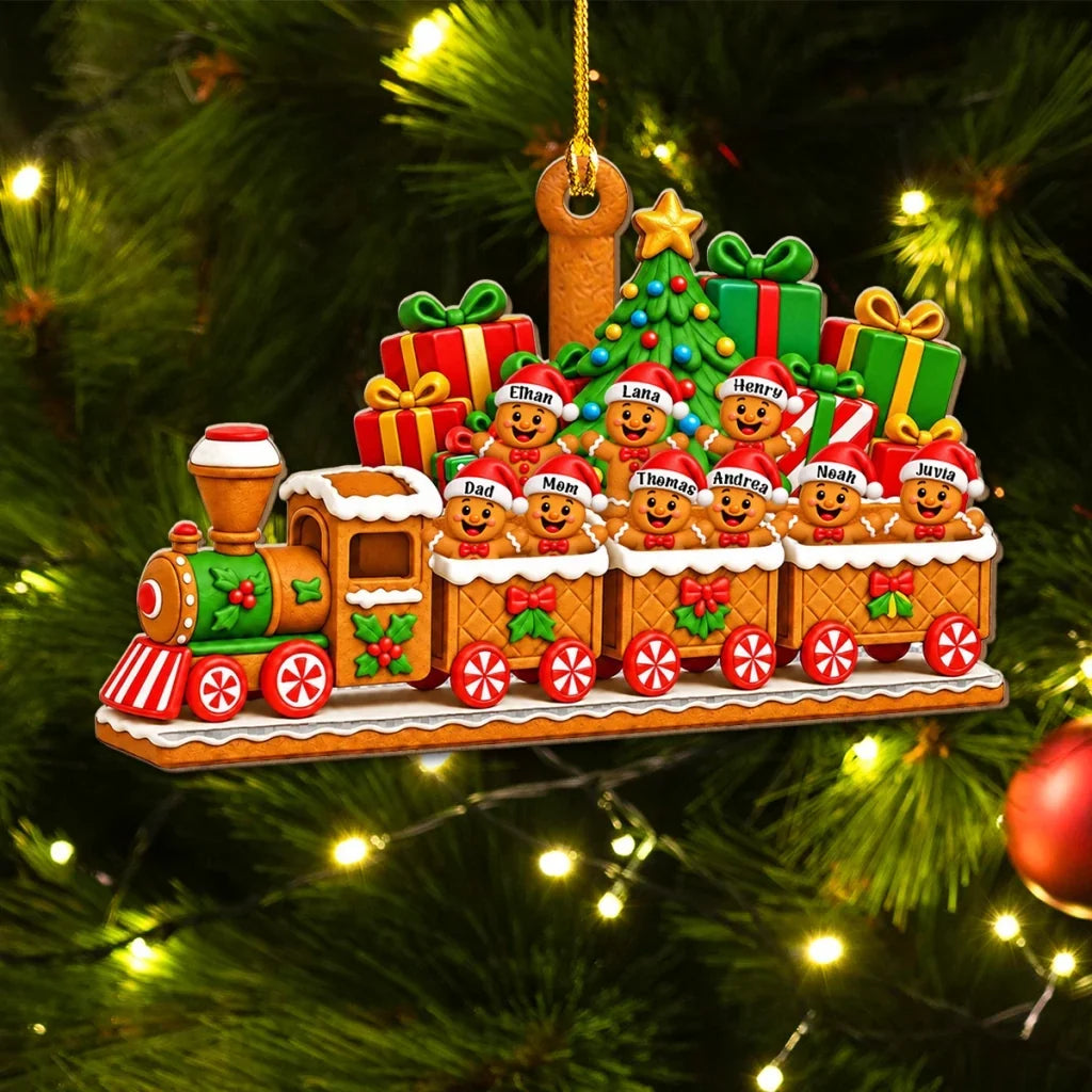 Personalized Gingerbread Family Acrylic Ornament Christmas Gift for Family