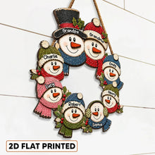 Load image into Gallery viewer, Personalized Rustic Wooden Snowman Sign Gift for Grandparents
