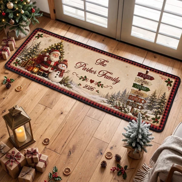 Personalized Santa Snowman Doormat Unique Christmas Gift