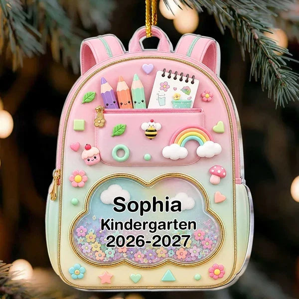 Personalized Acrylic Backpack Ornament Gift for Kids & Parents