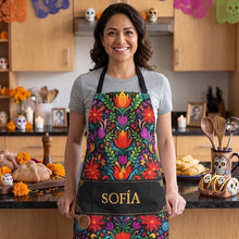 Load image into Gallery viewer, Personalized Waterproof Apron Vibrant Mexican Floral Gift for Mom

