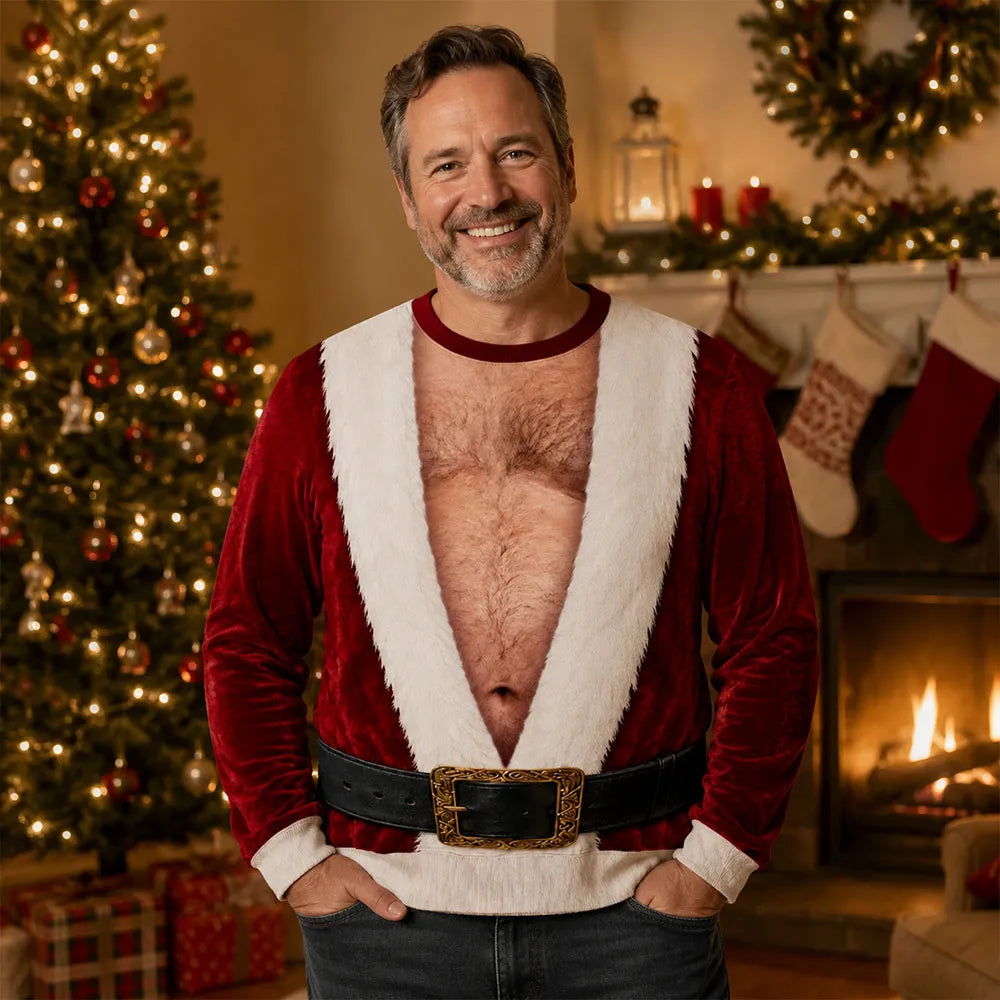 Personalized Cheeky Santa Sweatshirt Custom Gift for Men