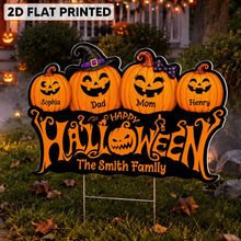Load image into Gallery viewer, Personalized Halloween Yard Sign Smiling Jack-O-Lantern Family Gift
