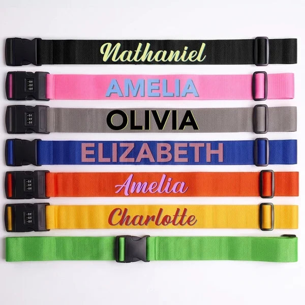 Personalized Colorful Luggage Strap Custom Travel Accessory Gift for Travelers