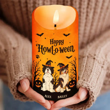 Load image into Gallery viewer, Personalized Flameless LED Candle Happy Howl-o-ween Gift for Dog Lover
