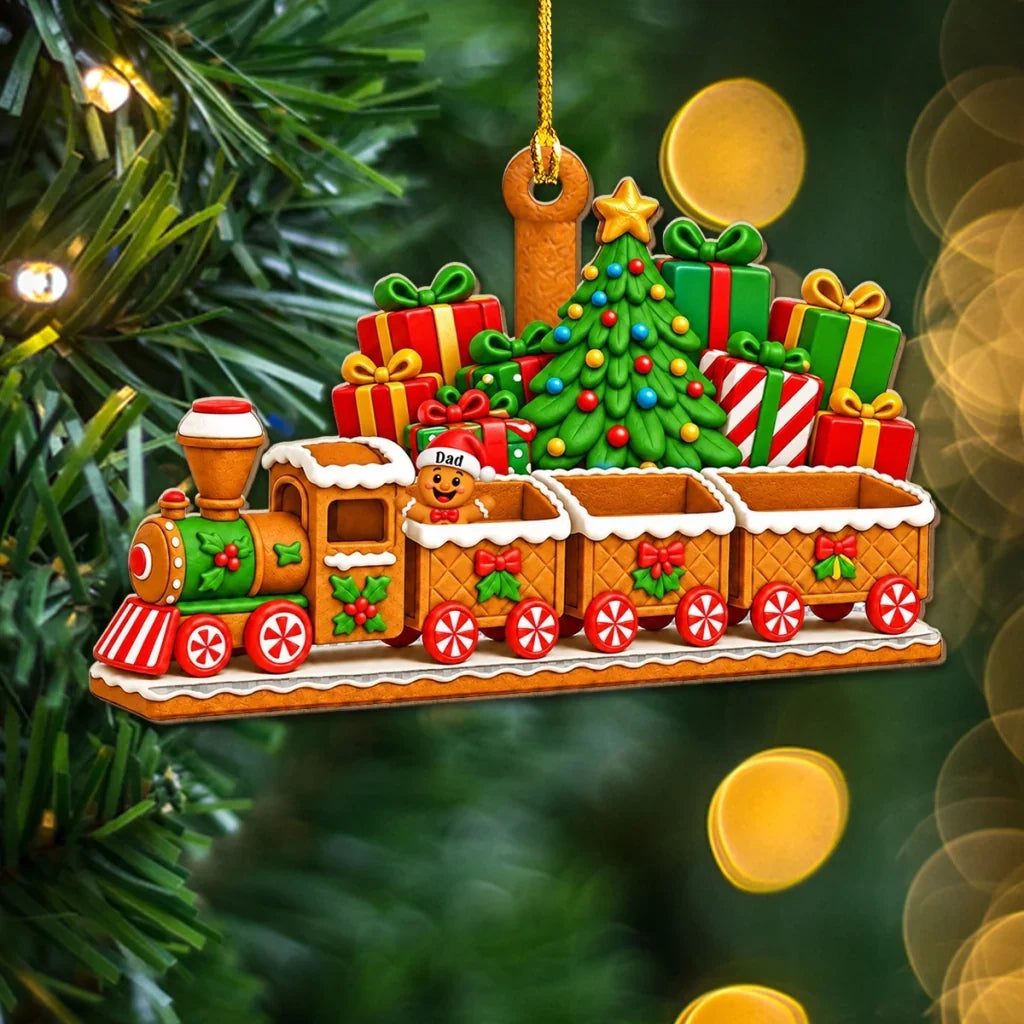 Personalized Gingerbread Family Acrylic Ornament Christmas Gift for Family