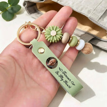 Load image into Gallery viewer, Personalized PU Leather Daisy Keychain In Loving Memory Gift for Family
