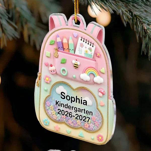 Personalized Acrylic Backpack Ornament Gift for Kids & Parents