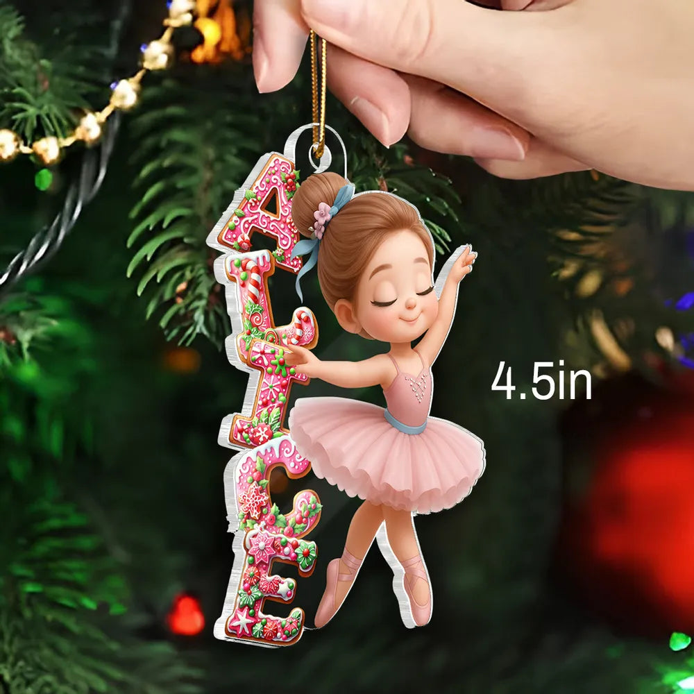 Personalized Acrylic Christmas Ornament Ballerina Gift for Girls