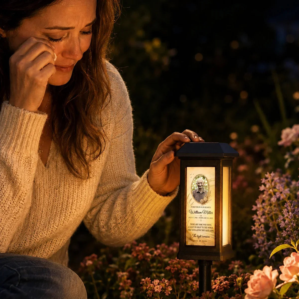 Personalized Solar Garden Stake Light Customized Remembrance Gift Family