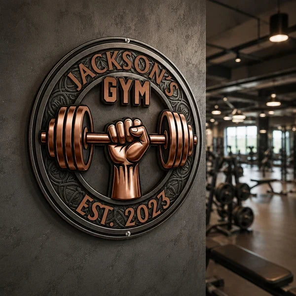 Personalized Shaped Metal Gym Sign for Fitness Lovers Gift