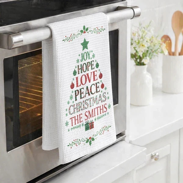 Personalized Kitchen Towel Christmas Gift for Mom Family