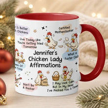 Load image into Gallery viewer, Personalized Two-Tone Mug for Chicken Lovers | Farm Humor Gift for Her
