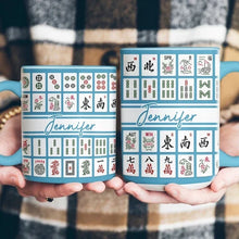 Load image into Gallery viewer, Personalized Two-Tone Mug with Mahjong Tiles Gift for Friends
