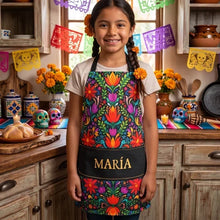 Load image into Gallery viewer, Personalized Waterproof Apron Vibrant Mexican Floral Gift for Mom
