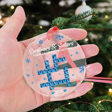 Load image into Gallery viewer, Personalized Crystal Snowflake Ornament for Siblings Christmas Gift
