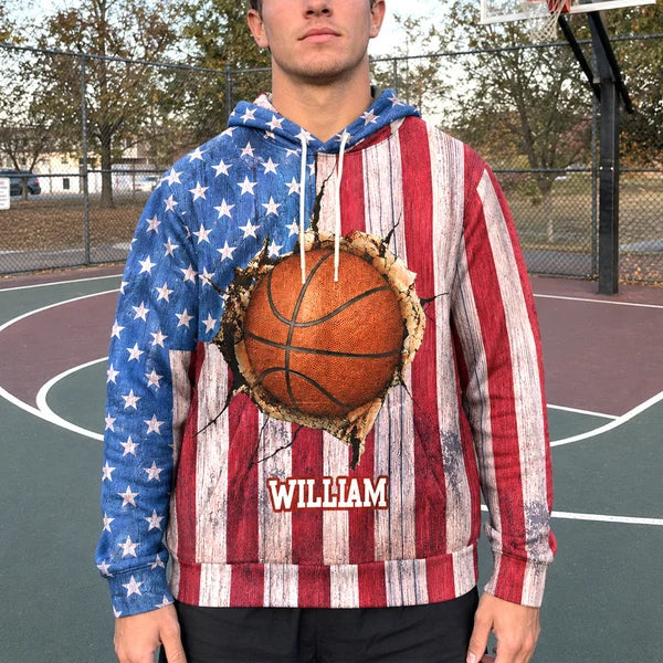 Personalized Youth Flannel Hoodie Baseball Vintage Design Gift