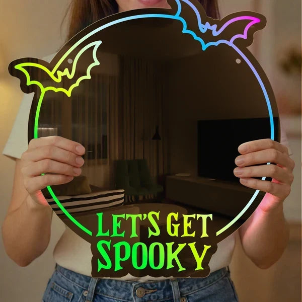 Personalized LED Acrylic Mirror Halloween Spooky Gift for Her