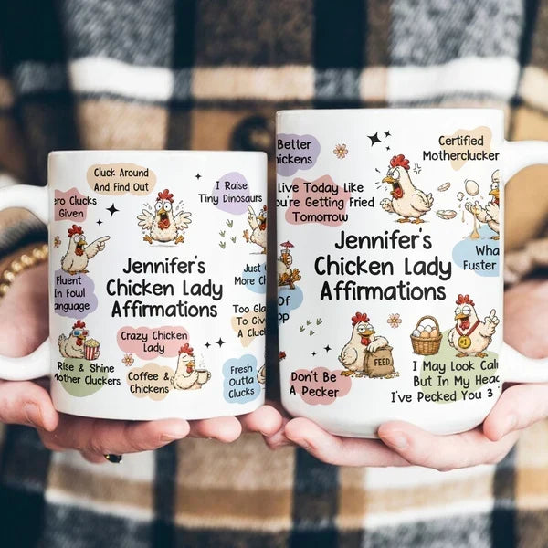 Personalized Two-Tone Mug for Chicken Lovers | Farm Humor Gift for Her