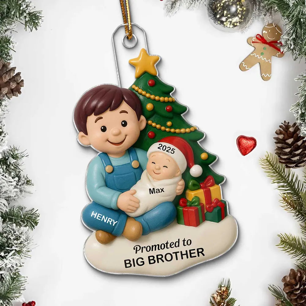 Personalized Acrylic Ornament Big Sister Brother New Baby Gift