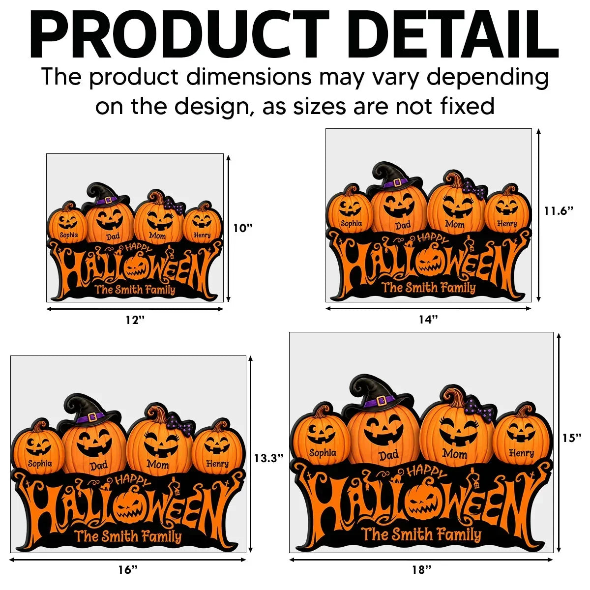 Personalized Halloween Yard Sign Smiling Jack-O-Lantern Family Gift