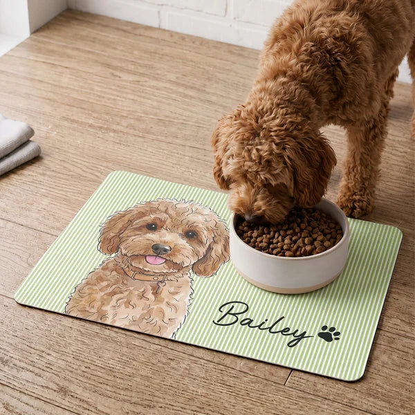 Personalized Flannel Pet Mat Custom Watercolor Portrait Gift for Dog Lovers