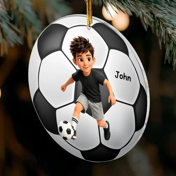 Personalized Sports Acrylic Ornament Custom Athlete Gift for Christmas