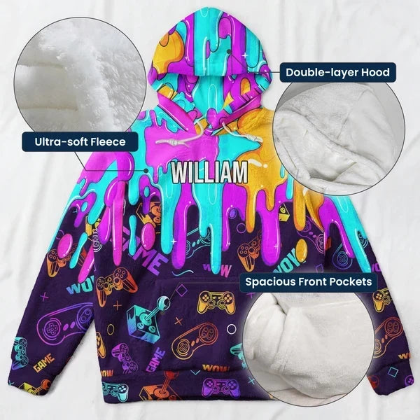 Personalized Youth Gaming Hoodie Custom Design Gift for Son