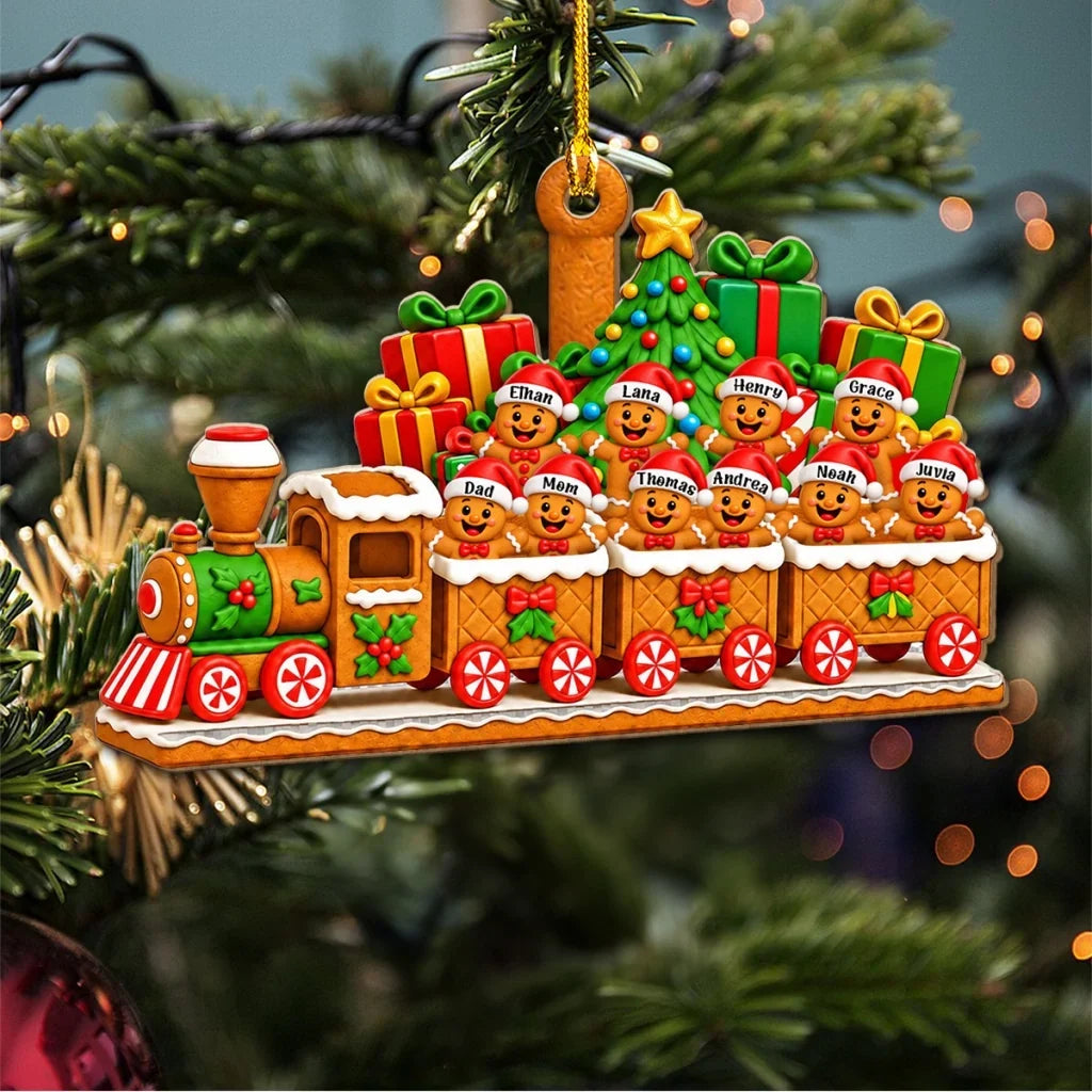 Personalized Gingerbread Family Acrylic Ornament Christmas Gift for Family