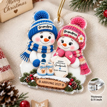 Load image into Gallery viewer, Personalized Acrylic Ornament Cute Snowman Gift for Grandma &amp; Grandpa
