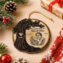 Load image into Gallery viewer, Personalized 2-Layer Wooden Ornament First Christmas Gift for Couples
